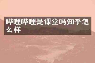 哔哩哔哩是课堂吗知乎怎么样