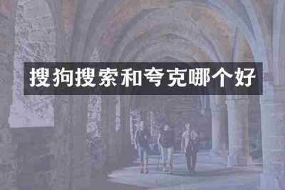 搜狗搜索和夸克哪个好