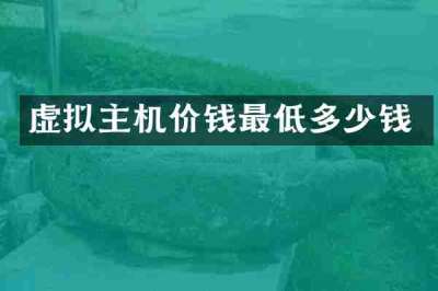 虚拟主机价钱最低多少钱