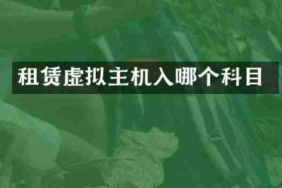 租赁虚拟主机入哪个科目