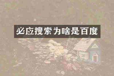 必应搜索为啥是百度