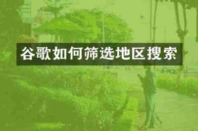 谷歌如何筛选地区搜索