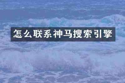 怎么联系神马搜索引擎
