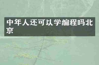中年人还可以学编程吗北京
