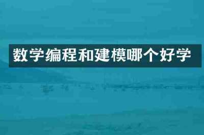 数学编程和建模哪个好学