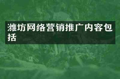 潍坊网络营销推广内容包括