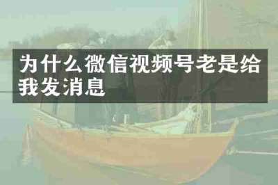 为什么微信视频号老是给我发消息
