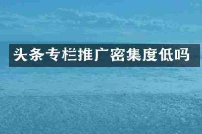 头条专栏推广密集度低吗