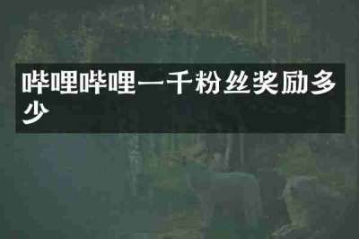 哔哩哔哩一千粉丝奖励多少