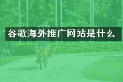 谷歌海外推广网站是什么