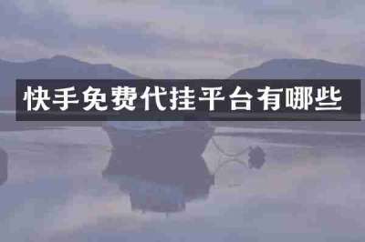 快手免费代挂平台有哪些