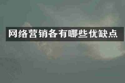网络营销各有哪些优缺点