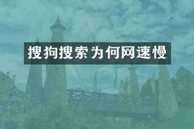 搜狗搜索为何网速慢