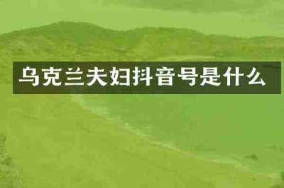 乌克兰夫妇抖音号是什么