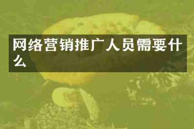 网络营销推广人员需要什么