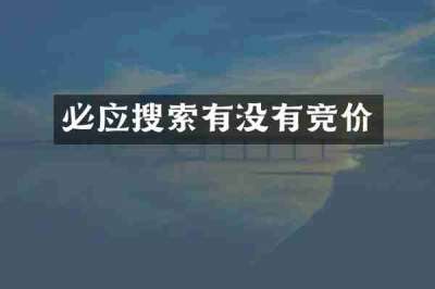 必应搜索有没有竞价