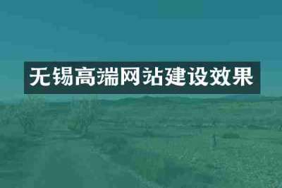 无锡高端网站建设效果