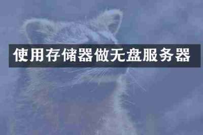 使用存储器做无盘服务器