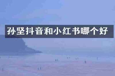 孙坚抖音和小红书哪个好