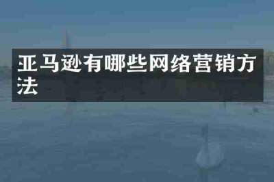 亚马逊有哪些网络营销方法