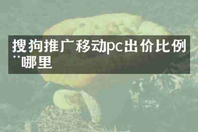 搜狗推广移动pc出价比例在哪里