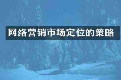 网络营销市场定位的策略