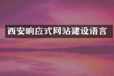 西安响应式网站建设语言