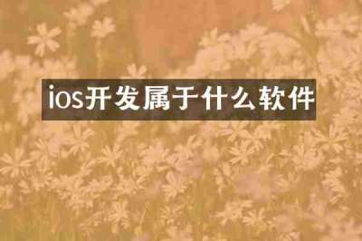 ios开发属于什么软件