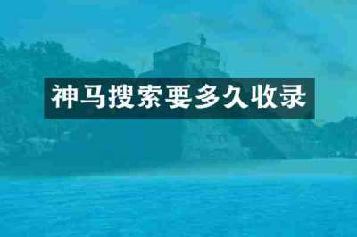 神马搜索要多久收录