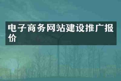电子商务网站建设推广报价
