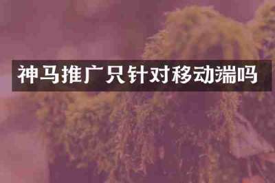 神马推广只针对移动端吗