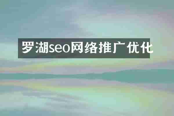 罗湖seo网络推广优化