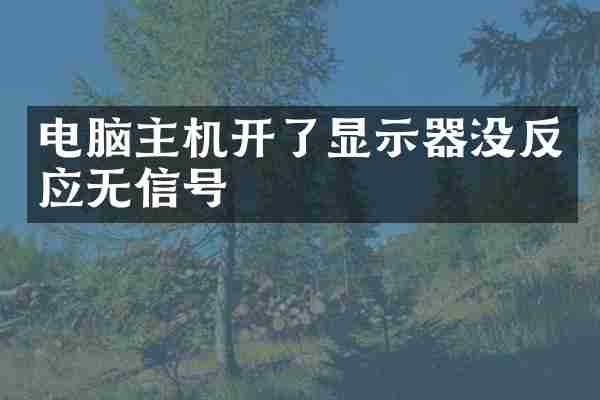 电脑主机开了显示器没反应无信号