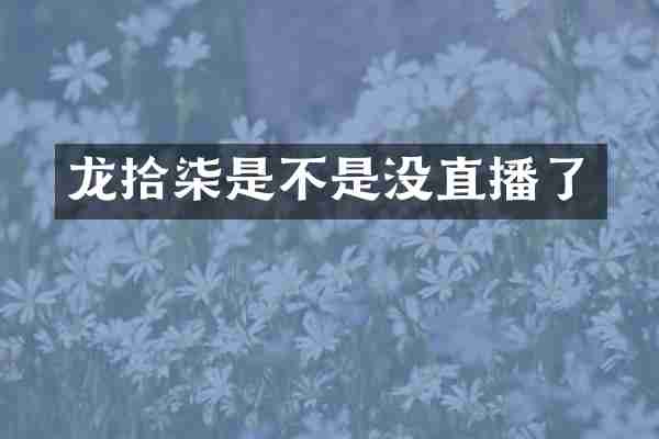龙拾柒是不是没直播了