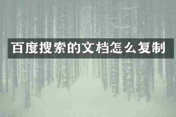 百度搜索的文档怎么复制