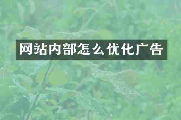 网站内部怎么优化广告