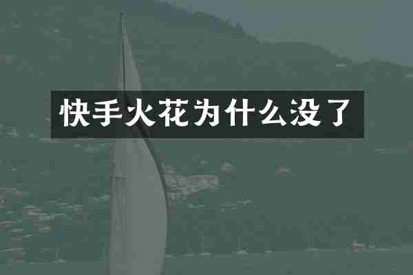 快手火花为什么没了