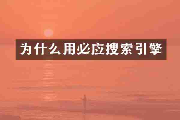 为什么用必应搜索引擎