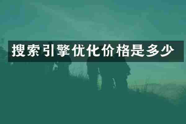 搜索引擎优化价格是多少