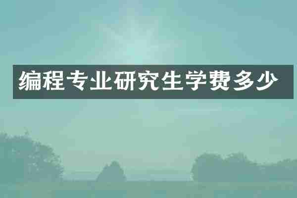 编程专业研究生学费多少