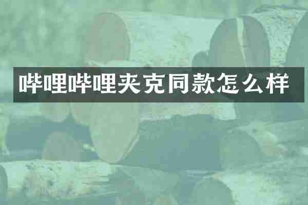 哔哩哔哩夹克同款怎么样