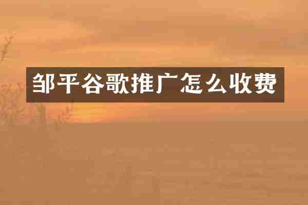 邹平谷歌推广怎么收费