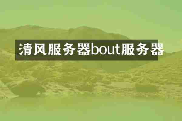 清风服务器bout服务器