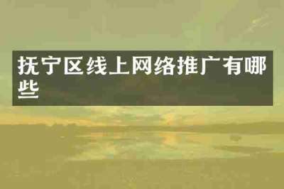 抚宁区线上网络推广有哪些