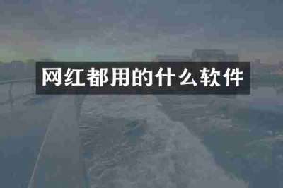网红都用的什么软件