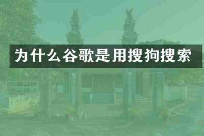 为什么谷歌是用搜狗搜索