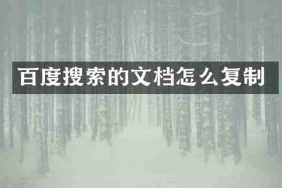 百度搜索的文档怎么复制