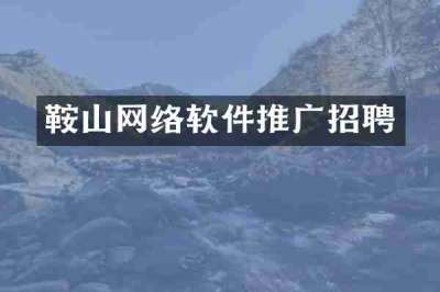 鞍山网络软件推广招聘