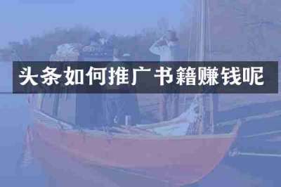 头条如何推广书籍赚钱呢