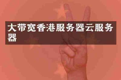 大带宽香港服务器云服务器